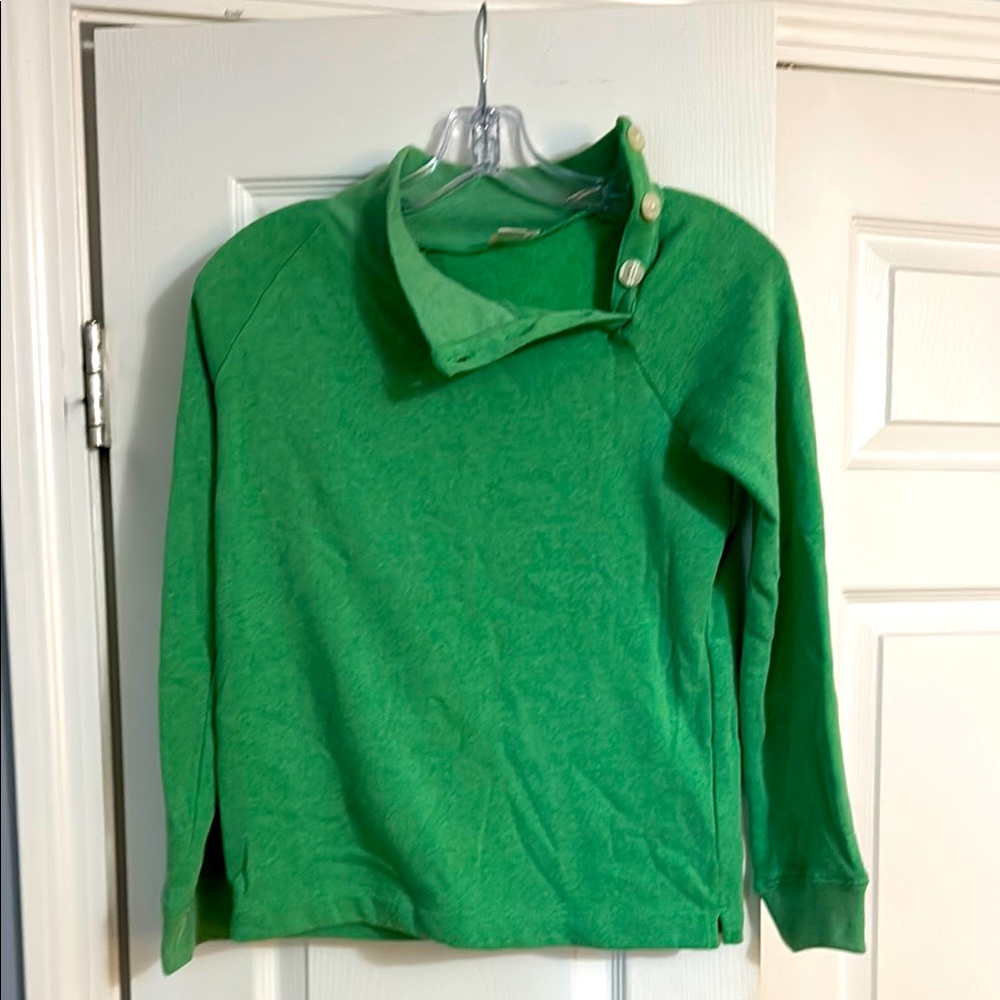 Green Button Collar Sweatshirt, kids size 10. New w/o tags